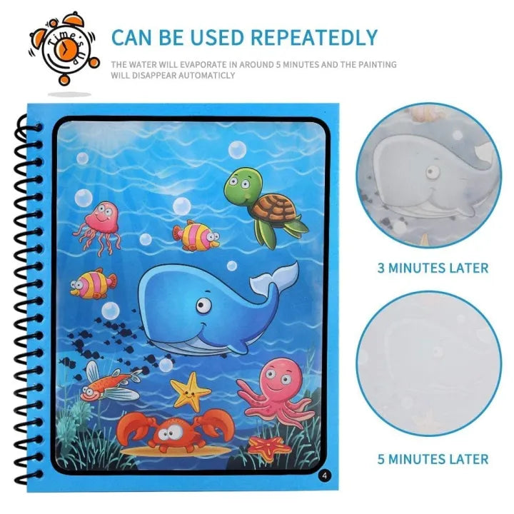 Magic Water Book; Water Drawing Book, Magic book for kids.
