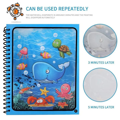 Magic Water Book; Water Drawing Book, Magic book for kids.